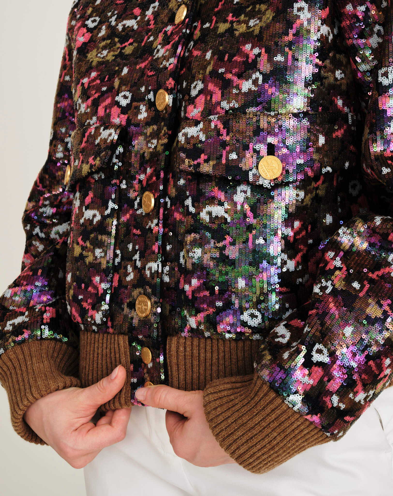 Louis Vuitton - Multicolor Sequined Bomber Jacket  FR36